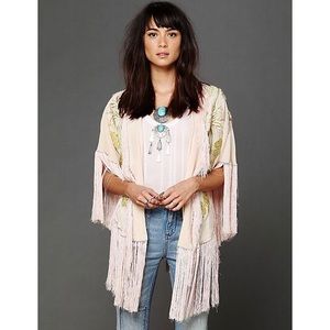 Free People Embroidered Crepe Shawl